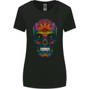 A Day of the Dead Sugar Skull Womens Wider Cut T-Shirt Black