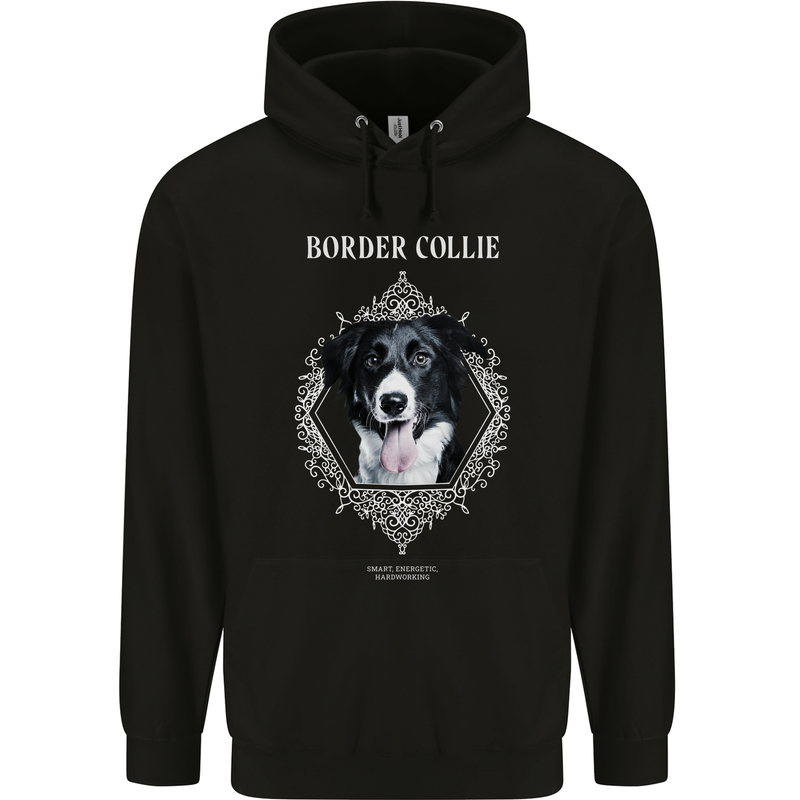 A Decorative Border Collie Childrens Kids Hoodie Black