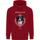 A Decorative Border Collie Childrens Kids Hoodie Red