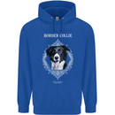 A Decorative Border Collie Childrens Kids Hoodie Royal Blue