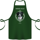 A Decorative Border Collie Cotton Apron 100% Organic Forest Green
