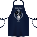 A Decorative Border Collie Cotton Apron 100% Organic Navy Blue