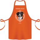A Decorative Border Collie Cotton Apron 100% Organic Orange