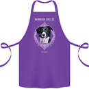 A Decorative Border Collie Cotton Apron 100% Organic Purple