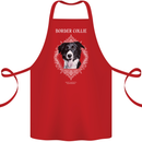 A Decorative Border Collie Cotton Apron 100% Organic Red