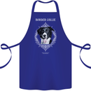 A Decorative Border Collie Cotton Apron 100% Organic Royal Blue
