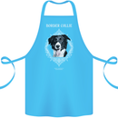 A Decorative Border Collie Cotton Apron 100% Organic Turquoise