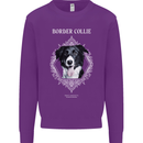 A Decorative Border Collie Kids Sweatshirt Jumper Purple