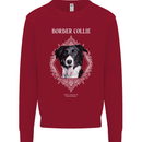 A Decorative Border Collie Kids Sweatshirt Jumper Red