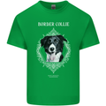 A Decorative Border Collie Kids T-Shirt Childrens Irish Green