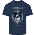 A Decorative Border Collie Kids T-Shirt Childrens Navy Blue