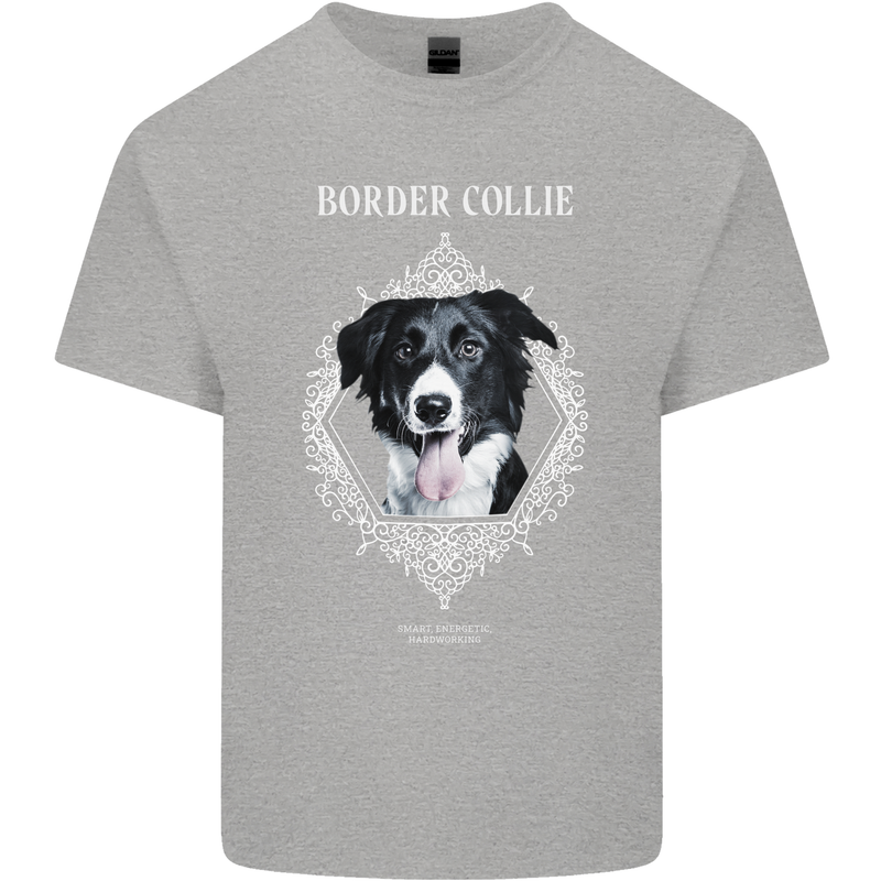 A Decorative Border Collie Kids T-Shirt Childrens Sports Grey