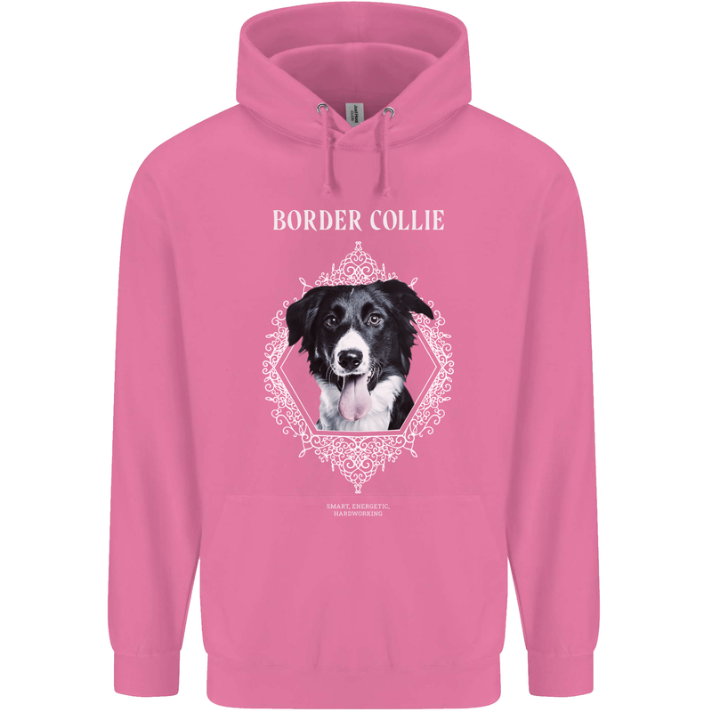 A Decorative Border Collie Mens 80% Cotton Hoodie Azelea
