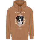 A Decorative Border Collie Mens 80% Cotton Hoodie Caramel Latte