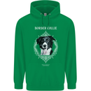 A Decorative Border Collie Mens 80% Cotton Hoodie Irish Green