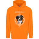 A Decorative Border Collie Mens 80% Cotton Hoodie Orange