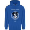 A Decorative Border Collie Mens 80% Cotton Hoodie Royal Blue