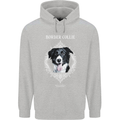 A Decorative Border Collie Mens 80% Cotton Hoodie Sports Grey