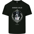A Decorative Border Collie Mens Cotton T-Shirt Tee Top Black