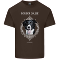A Decorative Border Collie Mens Cotton T-Shirt Tee Top Dark Chocolate