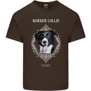 A Decorative Border Collie Mens Cotton T-Shirt Tee Top Dark Chocolate