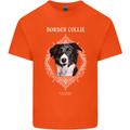 A Decorative Border Collie Mens Cotton T-Shirt Tee Top Orange