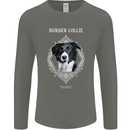 A Decorative Border Collie Mens Long Sleeve T-Shirt Charcoal