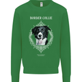 A Decorative Border Collie Mens Sweatshirt Jumper Irish Green