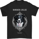 A Decorative Border Collie Mens T-Shirt 100% Cotton Black