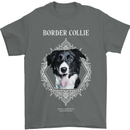 A Decorative Border Collie Mens T-Shirt 100% Cotton Charcoal