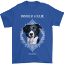 A Decorative Border Collie Mens T-Shirt 100% Cotton Royal Blue
