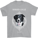 A Decorative Border Collie Mens T-Shirt 100% Cotton Sports Grey