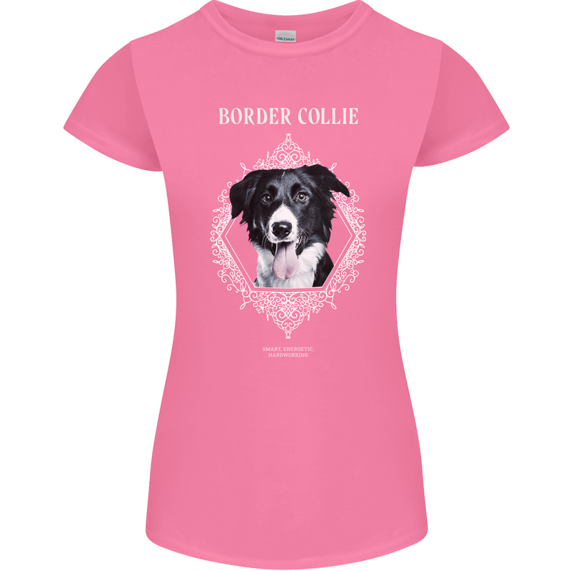 A Decorative Border Collie Womens Petite Cut T-Shirt Azalea