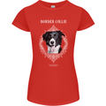 A Decorative Border Collie Womens Petite Cut T-Shirt Red