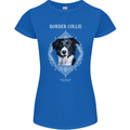 A Decorative Border Collie Womens Petite Cut T-Shirt Royal Blue