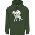 A Dinosaur Skeleton With a Full Moon Halloween Childrens Kids Hoodie Forest Green