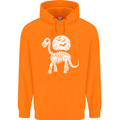A Dinosaur Skeleton With a Full Moon Halloween Childrens Kids Hoodie Orange