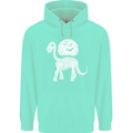 A Dinosaur Skeleton With a Full Moon Halloween Childrens Kids Hoodie Peppermint