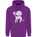 A Dinosaur Skeleton With a Full Moon Halloween Childrens Kids Hoodie Purple
