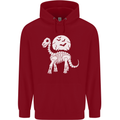 A Dinosaur Skeleton With a Full Moon Halloween Childrens Kids Hoodie Red
