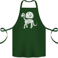 A Dinosaur Skeleton With a Full Moon Halloween Cotton Apron 100% Organic Forest Green