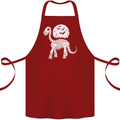 A Dinosaur Skeleton With a Full Moon Halloween Cotton Apron 100% Organic Maroon