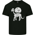 A Dinosaur Skeleton With a Full Moon Halloween Kids T-Shirt Childrens Black