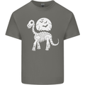 A Dinosaur Skeleton With a Full Moon Halloween Kids T-Shirt Childrens Charcoal