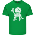 A Dinosaur Skeleton With a Full Moon Halloween Kids T-Shirt Childrens Irish Green