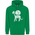 A Dinosaur Skeleton With a Full Moon Halloween Mens 80% Cotton Hoodie Irish Green