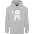 A Dinosaur Skeleton With a Full Moon Halloween Mens 80% Cotton Hoodie Sports Grey