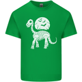 A Dinosaur Skeleton With a Full Moon Halloween Mens Cotton T-Shirt Tee Top Irish Green