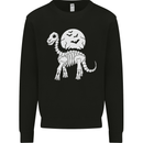 A Dinosaur Skeleton With a Full Moon Halloween Mens Sweatshirt Jumper Black