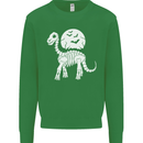 A Dinosaur Skeleton With a Full Moon Halloween Mens Sweatshirt Jumper Irish Green